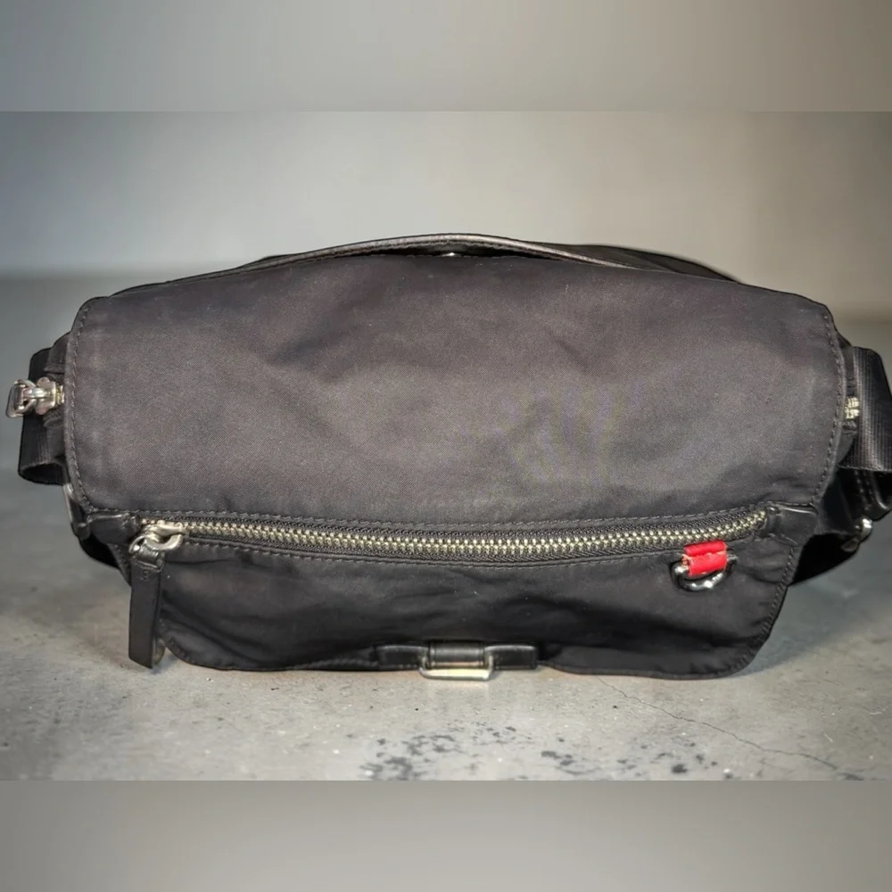 TUMI Black Ballistic Nylon Crossbody Messenger Travel Bag Adjustable Strap - Picture 9 of 14